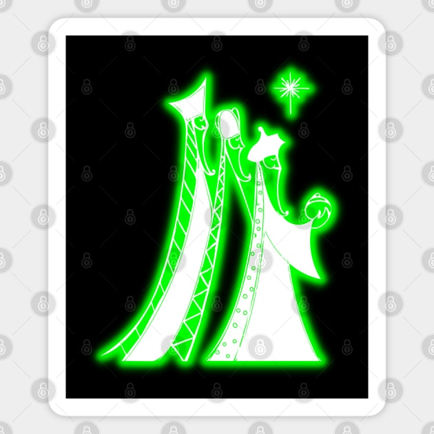 Green Neon - The Three Kings Magnet by la chataigne qui vole ⭐⭐⭐⭐⭐